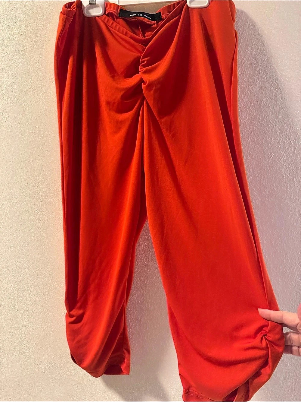 NWOT-Silence + Noise-Ruched Wide Leg Pants in Orange Size XL-TG